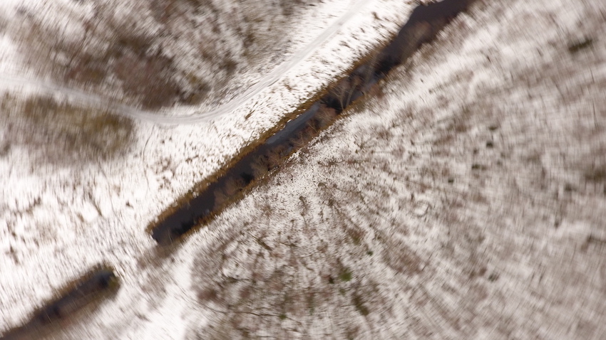 UgCS Example of a blurred image taken by a drone in a rotation to next waypoint