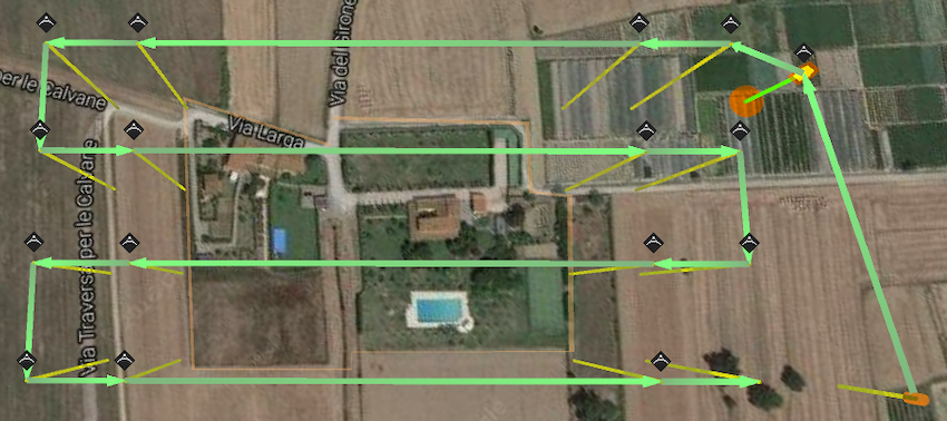 UgCS Changing survey grid entry point by adding additional waypoint